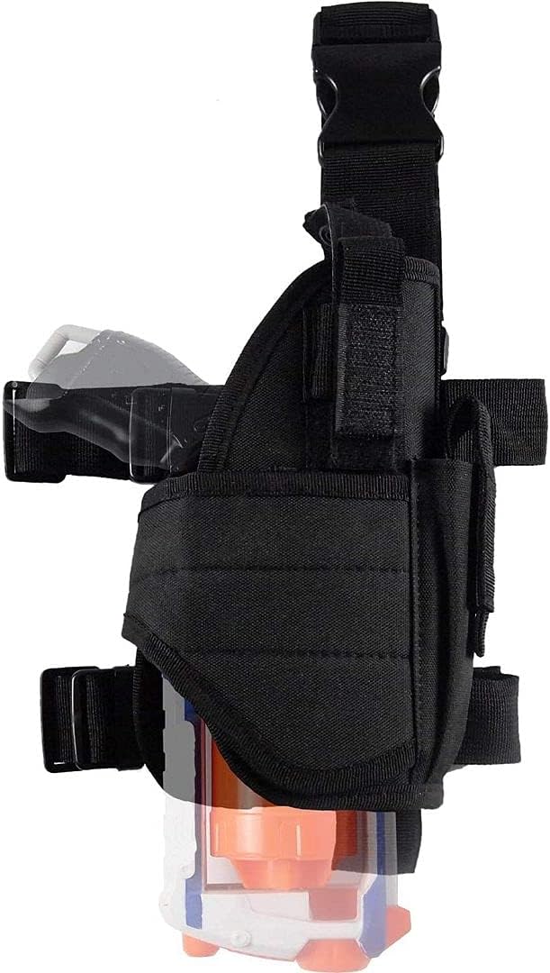 Adjustable Tactical Leg Holster Compatible for Nerf Elite Series Blaster(Black) Black V1259-DP01-A-605