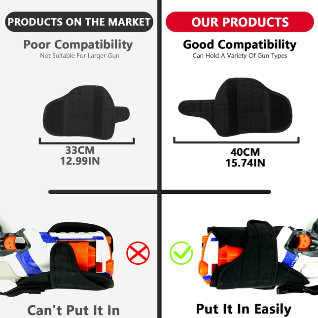 Adjustable Tactical Leg Holster Compatible for Nerf Elite Series Blaster(Black) Black – product detail