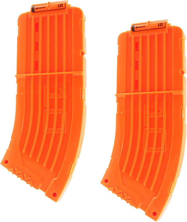10 Darts Curved Magazine Quick Reload Clip Compatible for Nerf Elite (Orange 2Pcs) 2pcs Orange