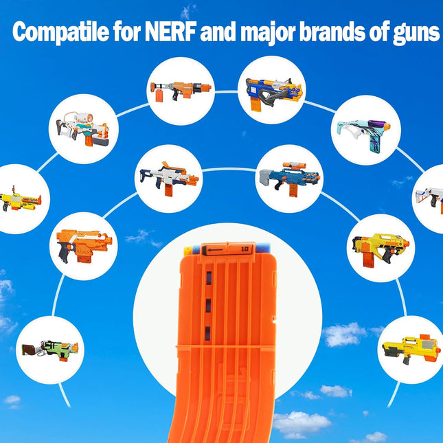 10 Darts Curved Magazine Quick Reload Clip Compatible for Nerf Elite (Orange 2Pcs) 2pcs Orange – product detail