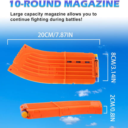 10 Darts Curved Magazine Quick Reload Clip Compatible for Nerf Elite (Orange, 2Pcs) 2pcs Orange