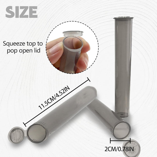 116mm 6pcs Waterproof Cigarette Storage Tubes Squeeze Bottles with Caps Airtight Sealing Plastic (Gray – product detail