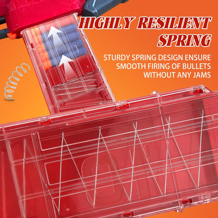 10 Darts Quick Reload Clips Compatible for Nerf Mega Motostryke Blaster Foam Dart Magazines Enhanced Blasting Fun Kids (Translucent Red)