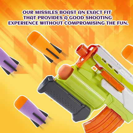 Missile Filled Foam Rocket Launcher Compatible for Nerf N-Strike Elite Series 10pcs,purple