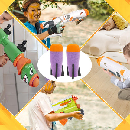 Missile Filled Foam Rocket Launcher Compatible for Nerf N-Strike Elite Series 10pcs,purple