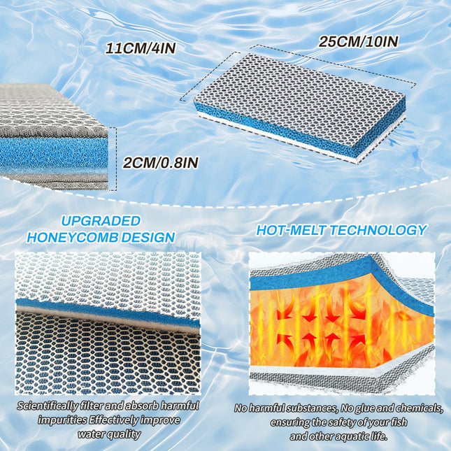8-Layer Aquarium Sponge Filter Pad Efficient Multi-Filtering Media Fish Tank Accessories – product detail
