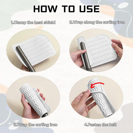 2 Pcs Silicone High Heat Resistant Mat for Hair Styling Tools, Portable Hot Protection Pad Curling Iron, Straighteners, Ideal Home, Makeup, Travel & Salon Use(8.46*6.3IN, Black+White)