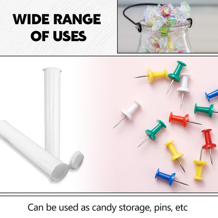 116mm 6pcs Waterproof Cigarette Storage Tubes Squeeze Bottles with Caps Airtight Sealing Plastic Container Protect Pre-Roll Cigarettes Cigarillos (White)