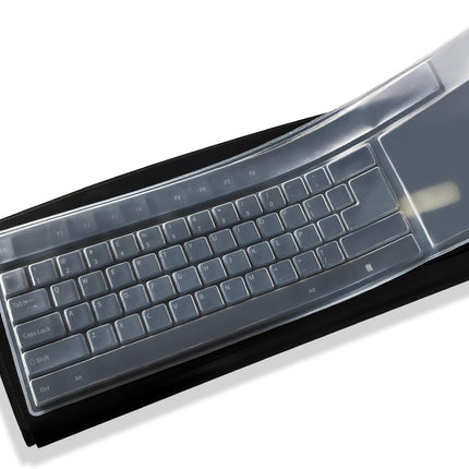 Clear PC Desktop Keyboard Cover, Universal Silicone Protector Skin for 104/107 Keys, Ultra-Thin, Waterproof, Dustproof, Anti-Slip Fits Most Standard Keyboards