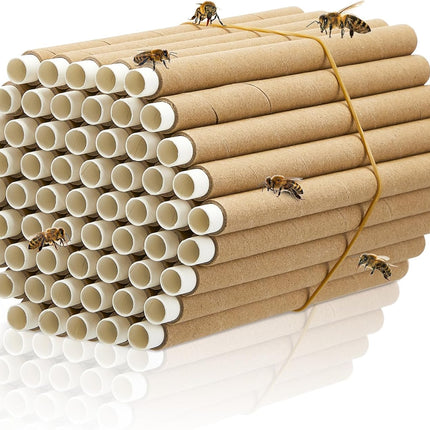 120 Pcs Mason Bee House Tube Refill Cardboard Paper Beekeeper Insert Beekeeping Supplies for Solitary Beehive Garden Pollinator Nest