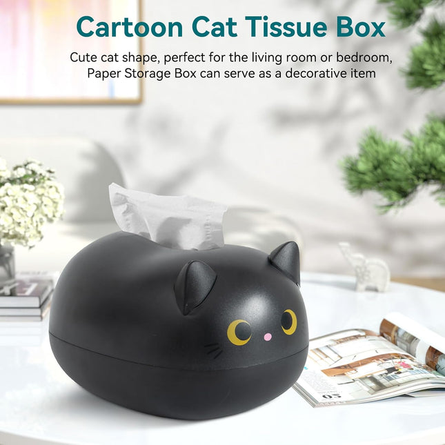 Cat Tissue Dispenser Cartoon Toilet Paper Holder Dispenser Box with 2 Toothpick for Car Home Bathroom – product detail
