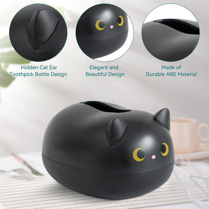 Cat Tissue Dispenser, Cartoon Toilet Paper Holder Dispenser Box with 2 Toothpick for Car Home Bathroom Kitchen Office