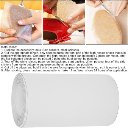Shoe Bottom Stickers, Self Adhesive High Heels Grip Stickers Slip Resistant Sole Cover Protector for (2 Meter)
