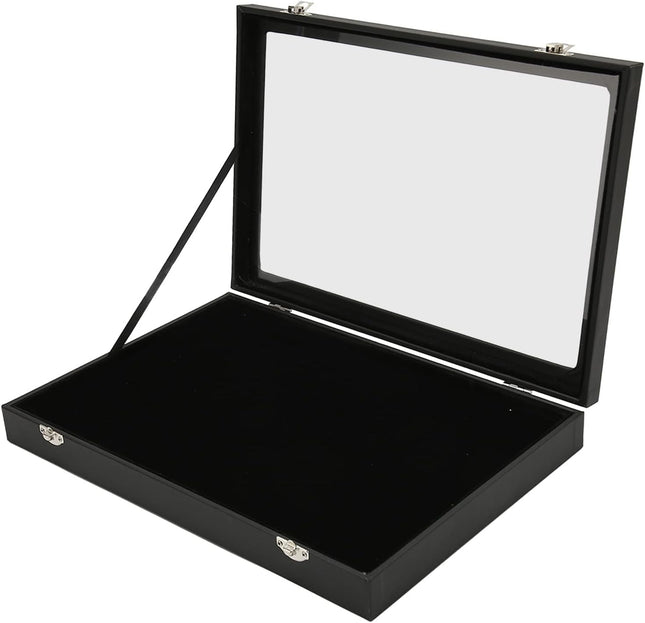 Pin Display 9.4 X 13.8in Collection Holder Dustproof Enamel Display Box Jewelry Medals Storage Case for