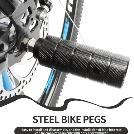 2PCS Steel Bike Pegs, Anti Skid Lead Foot Bicycle Peg Mini Cycling Rear Stunt 1.97 x 4.33in for Mountain