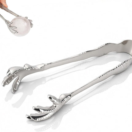 Stainless Steel Claw-Style Ice Tongs, Bar Hockey Special Eagle Claw Shape Tongs Serving Chicken Feet
