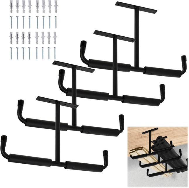 4 Pack Overhead Garage Storage Hooks 16.5 Heavy Duty Ceiling Mount Hangers Double T-Bar Metal