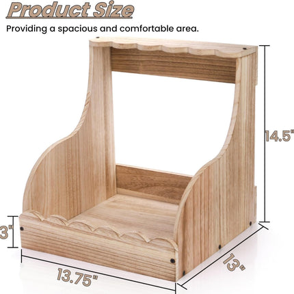 Single Compartment Hens Nesting Box, 14.5 x 13.75 13 Inch Wood Chicken Laying Eggs Boxes, Large Heavy Duty Coop Nest Box Accessories for Duck Birds Poultry, Easy Assembly