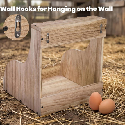 Single Compartment Hens Nesting Box, 14.5 x 13.75 13 Inch Wood Chicken Laying Eggs Boxes, Large Heavy Duty Coop Nest Box Accessories for Duck Birds Poultry, Easy Assembly