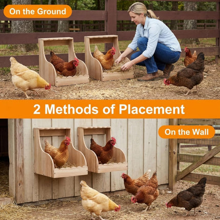 Single Compartment Hens Nesting Box, 14.5 x 13.75 13 Inch Wood Chicken Laying Eggs Boxes, Large Heavy Duty Coop Nest Box Accessories for Duck Birds Poultry, Easy Assembly