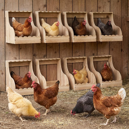 Single Compartment Hens Nesting Box, 14.5 x 13.75 13 Inch Wood Chicken Laying Eggs Boxes, Large Heavy Duty Coop Nest Box Accessories for Duck Birds Poultry, Easy Assembly