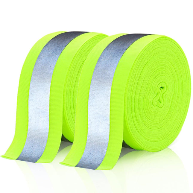 2 Rolls 2 x 66ft Reflective Ribbon High Visibility Tape Strip Sew On Safety Fabric V1259-DP01-A-901