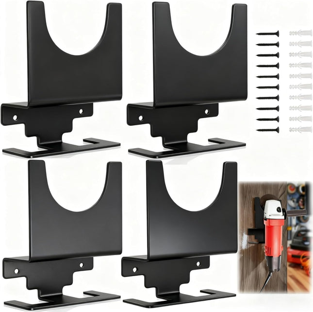 4 Pack Angle Grinder Holder Wall Mount Bracket for 5 inch Grinder Polisher Storage Rack V1259-DP01-A-907