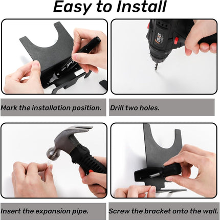 4 Pack Angle Grinder Holder, Wall Mount Bracket for 5 inch Grinder, Polisher Storage Rack Stand with Cord Hook, Garage Tool Hanger Grinders Impact Wrench Cutters Waxing Machines