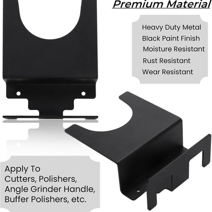 4 Pack Angle Grinder Holder, Wall Mount Bracket for 5 inch Grinder, Polisher Storage Rack Stand with Cord Hook, Garage Tool Hanger Grinders Impact Wrench Cutters Waxing Machines