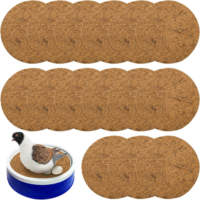 15 Packs Pigeon Nest Pads Bird Breeding Mat for Chicken Natural Coconut Fiber Egg Mat Nesting Bowl Box Pad