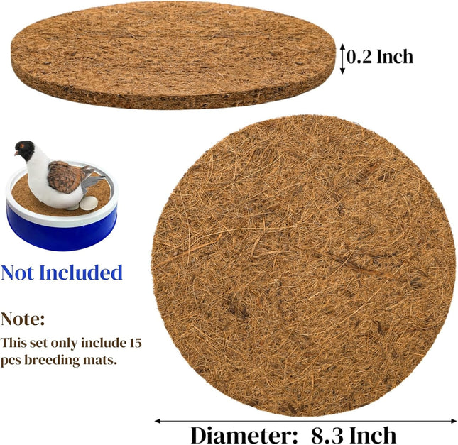 15 Packs Pigeon Nest Pads Bird Breeding Mat for Chicken Natural Coconut Fiber Egg Mat Nesting Bowl Box Pad – product detail