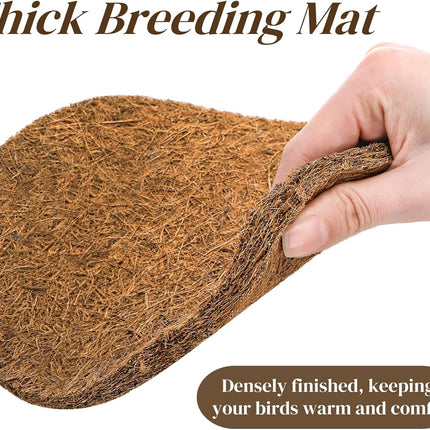 15 Packs Pigeon Nest Pads, Bird Breeding Mat for Chicken, Natural Coconut Fiber Egg Mat, Nesting Bowl Box Pad Parakeet Hatching Bedding Accessories