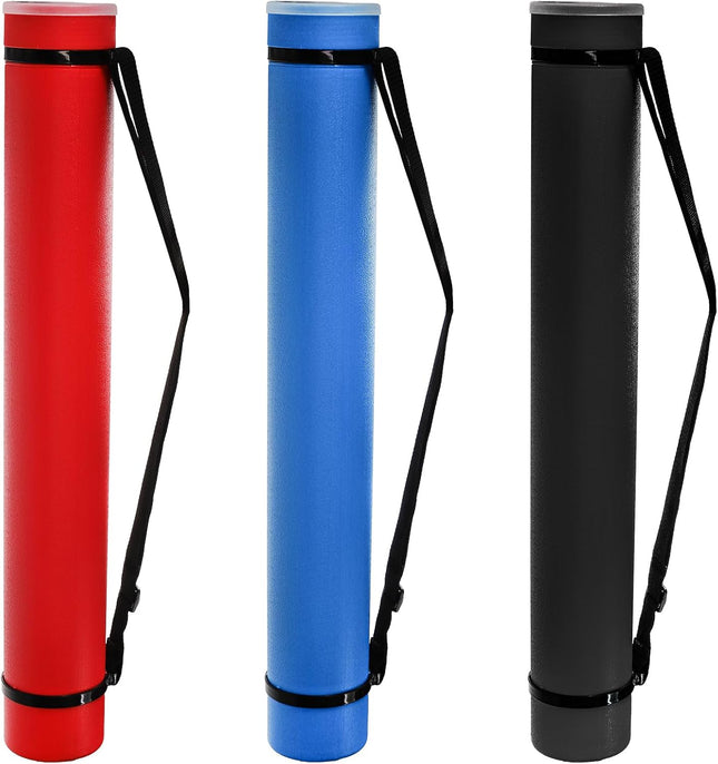 3 Packs Extendable Poster Tube 25 to 42.5 Waterproof Blueprint Holder with Strap Portable