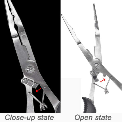 Vishaaktang - Hook Remover - Stainless Steel - Long Nose Hook Remover - With Sheath and Lanyard - Suitable for Line Clippers