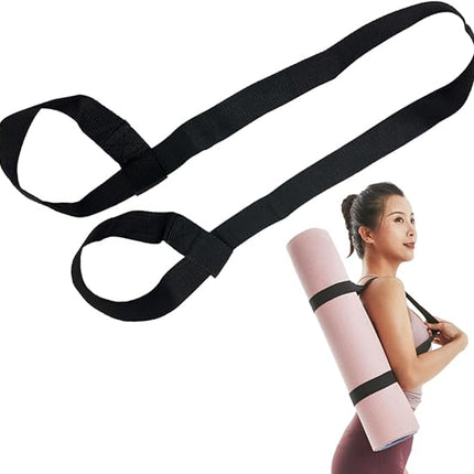 Yoga Mat Strap for Carrying - Cotton Yoga Mat Carry Strap Sling- Adjustable Loops for all Mat Sizes(Yoga Mat not included)