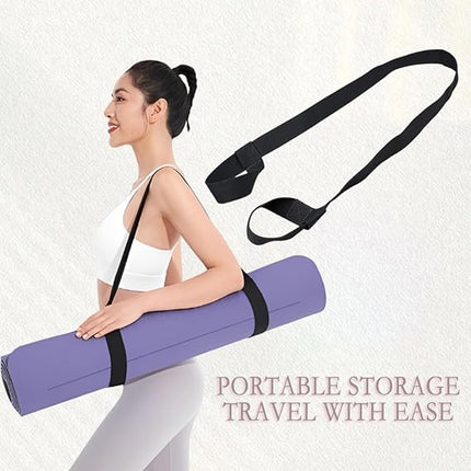 Yoga Mat Strap for Carrying - Cotton Yoga Mat Carry Strap Sling- Adjustable Loops for all Mat Sizes(Yoga Mat not included)