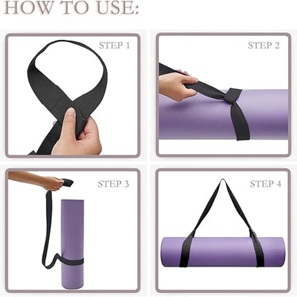 Yoga Mat Strap for Carrying - Cotton Yoga Mat Carry Strap Sling- Adjustable Loops for all Mat Sizes(Yoga Mat not included)