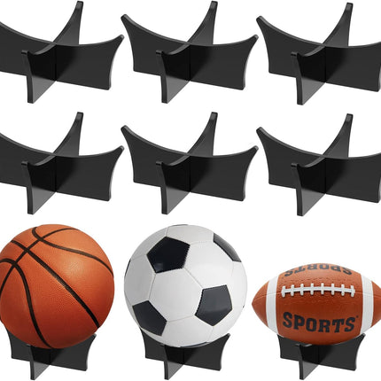 Ball Standard - Acrylic - Football, Basketball, Soccer, Volleyball, Rugby, etc. Display Standard - Ball Holders - 6 pieces - Black