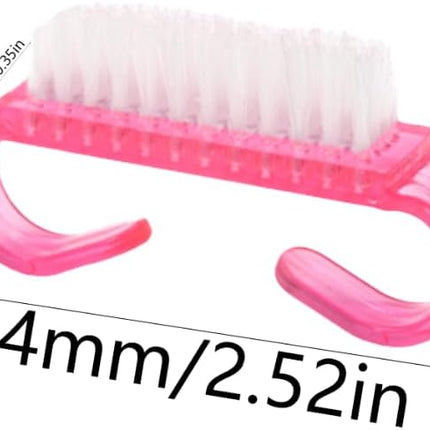 Nagelborstel - 4 pieces Plastic cleaning brush - Handscrub cleaning brush - with plastic handle - for cleaning nails (purple - pink - blue - transparent)