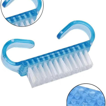 Nagelborstel - 4 pieces Plastic cleaning brush - Handscrub cleaning brush - with plastic handle - for cleaning nails (purple - pink - blue - transparent)