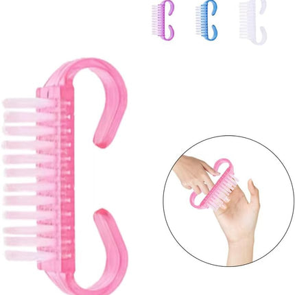 Nagelborstel - 4 pieces Plastic cleaning brush - Handscrub cleaning brush - with plastic handle - for cleaning nails (purple - pink - blue - transparent)