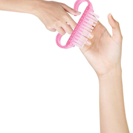 Nagelborstel - 4 pieces Plastic cleaning brush - Handscrub cleaning brush - with plastic handle - for cleaning nails (purple - pink - blue - transparent)