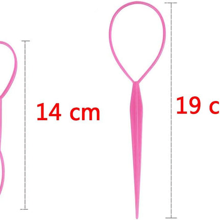 Hair braiding tool - horse tail holder - hair braiding tool - 8-piece hair braiding tool Topsy Tail Loop French braid loop tool set - 4 colours