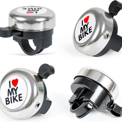 Bike bell - Classic nostalgic bell - Loud sound - Bike accessories - Kids' bike bell - Push bike bell - Adult bike bell - Hand-pulled - Black and silver