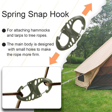 Carabiner Hooks - 12 pieces - 2 inch - plastic - S-shaped carabiner hook - paracord - keychain - hook - suitable for keychains, backpacks and zip clip accessories