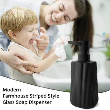 Soap Dispenser - Black Soap Dispenser for Detergent - Kitchen Soap Dispenser - With Press Dispenser - Suitable for Countertops - Bathroom and Kitchen (2 pieces - Black)