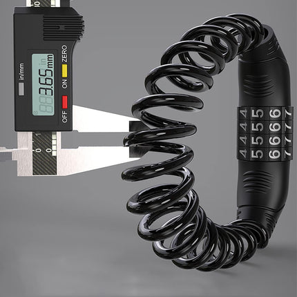 Combination lock - 2 pieces - Black - Motorcycle helmet lock - Theft security - Retractable - Luggage lock - With 4-digit combination - Security lock