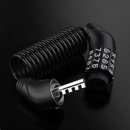 Combination lock - 2 pieces - Black - Motorcycle helmet lock - Theft security - Retractable - Luggage lock - With 4-digit combination - Security lock