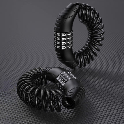Combination lock - 2 pieces - Black - Motorcycle helmet lock - Theft security - Retractable - Luggage lock - With 4-digit combination - Security lock