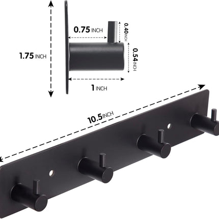 Black self-adhesive towel hooks - Bathroom on the wall - No drilling required - Specifically for shower areas - Heavy-duty wall hooks, self-adhesive towel rails - adhesive wall hooks - Stainless steel self-adhesive hooks - Suitable for kitchens-doors-keys